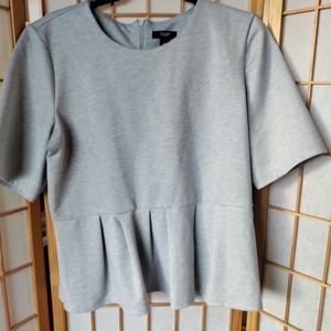 Women's Simply Vera Vera Wang Elbow Sleeve Peplum Top XL Heather Grey